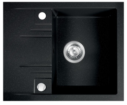 Novaservis Granitový dřez 58x48 cm s odkapem a přepadem, grafit