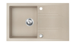 Novaservis Granitový dřez 78x48 cm s odkapem a přepadem, písek