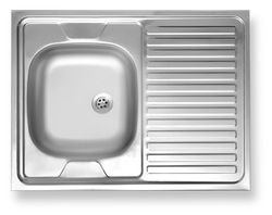 Novaservis Kuchyňský dřez 60x80 cm, celoplošný s okapem, pravý, nerez - DR60/80