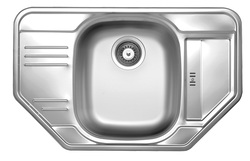 Novaservis Kuchyňský dřez rohový s odkapávací plochou 49x78, nerez - DR49/78R