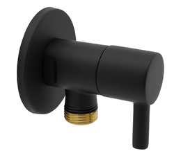 Novaservis Rohový ventil keramický s krytkou a kovovou pákou 1/2x3/8 černá - Z295-BL