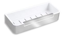 Novaservis Sprchová polička se stěrkou na sprchový kout, bílá/chrom