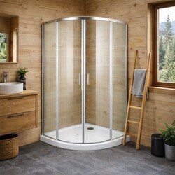 Olsen-Spa BILBAO Sprchový čtvrtkruhový kout s vaničkou 90x90 cm, sklo čiré