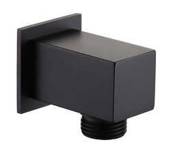 Olsen-Spa Hranatý vývod ze zdi pro ruční sprchu, černá mosaz