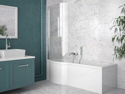 Olsen-Spa INSPIRO Asymetrická vana 150x70 cm vč. vanové zástěny