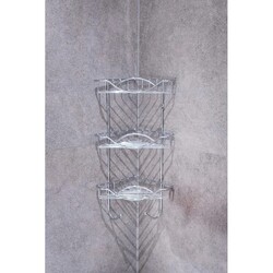 Olsen-Spa Rohová drátěná polička, 3 patra, 25×15×43,5 cm