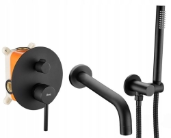 Podomítkový vanový set Rea Lungo - černá + BOX - REA-P6300