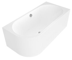 Polysan Astra R Monolith Asymetrická vana s integrovaným panelem 160x75cm bílá