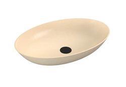 Polysan BANERA OVAL umyvadlo na desku, litý mramor, 60x40cm, béžová mat