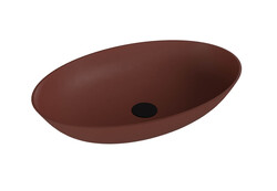 Polysan BANERA OVAL umyvadlo na desku, litý mramor, 60x40cm, hnědá mat