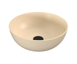 Polysan BANERA ROUND umyvadlo na desku, litý mramor, průměr 39cm, béžová mat