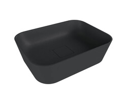 Polysan BANERA SQUARE umyvadlo na desku, litý mramor, 50x36cm, antracit mat