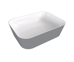 Polysan BANERA SQUARE umyvadlo na desku, litý mramor, 50x36cm, bílá/šedá mat