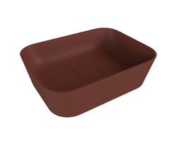 Polysan BANERA SQUARE umyvadlo na desku, litý mramor, 50x36cm, hnědá mat