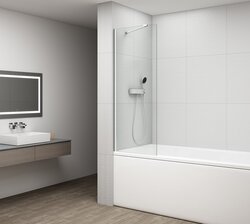 Náhled obrázku: Polysan FISA vanová zástěna pevná 70x150 cm, chrom, čiré sklo 