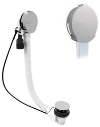 Polysan MARBLE Vanový sifon s napouštěním, bovden, délka 800mm, chrom