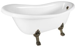 Náhled obrázku: Polysan RETRO volně stojící vana 157x76,5x73cm, bílá, nohy bronz - 43228 