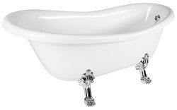 Náhled obrázku: Polysan RETRO volně stojící vana 157x76,5x73cm, bílá, nohy chrom - 43238 