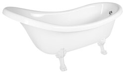 Náhled obrázku: Polysan RETRO volně stojící vana 174,5x82x80,5cm, bílá, nohy bílé - 43378 