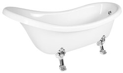 Náhled obrázku: Polysan RETRO volně stojící vana 174,5x82x80,5cm, bílá, nohy chrom - 43398 