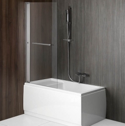 Polysan Rioni Pneumatická vanová zástěna 71 cm, stříbrný rám, čiré sklo