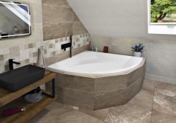 Polysan Rosana Rohová vana 150x150x49cm