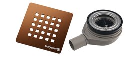 Polysan TRENECA vaničkový sifon, průměr otvoru 90mm, DN40, krytka měď mat - 84999.70