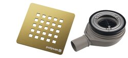 Polysan TRENECA vaničkový sifon, průměr otvoru 90mm, DN40, krytka zlato mat - 84999.91