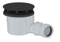 Náhled obrázku: Polysan Vaničkový sifon, průměr 90mm, DN40, krytka černá mat - 17911B 