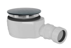 Náhled obrázku: Polysan Vaničkový sifon, průměr 90mm, DN40, nízký, krytka gun metal - 17916GM 