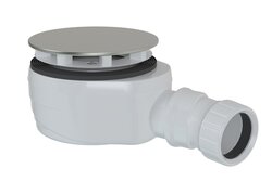 Náhled obrázku: Polysan Vaničkový sifon, průměr 90mm, DN40, nízký, krytka nerez lesk - 17916 