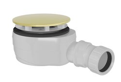 Náhled obrázku: Polysan Vaničkový sifon, průměr 90mm, DN40, nízký, krytka zlato - 17916G 