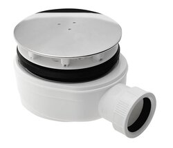 Polysan Vaničkový sifon, průměr otvoru 90 mm, DN40, extra nízký, krytka leštěný nerez