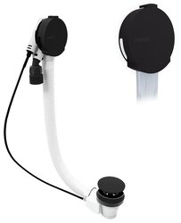 Náhled obrázku: Polysan Vanová souprava s napouštěním, bovden, délka 800mm, zátka 72mm, černá mat - 71853.21 