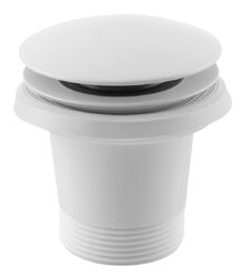 Polysan Vanová výpust 1"1/2, Click Clack, pro vany bez přepadu, bílá mat