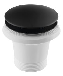 Náhled obrázku: Polysan Vanová výpust 1"1/2, Click Clack, pro vany bez přepadu, černá mat 