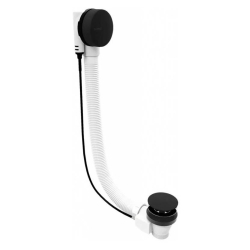 Polysan Vanový sifon, bovden, délka 600mm, zátka 72mm, černá mat