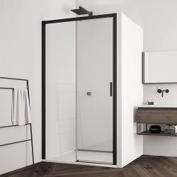 Posuvné sprchové dveře 160cm SanSwiss Top Line S Black TLS2 1600, sklo čiré, rám černý mat