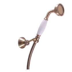 Rav Slezák Ruční sprcha s hadicí a držákem stará mosaz SK1217-1SM