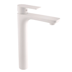 Rav Slezák VLTAVA Umyvadlová vysoká baterie bez výpusti bílá matná