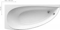 Ravak Avocado Rohová vana asymetrická 160x75 cm