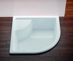 Ravak Sprchová vanička hluboká sedací 80x80cm R500 SABINA 80 LA čtvrtkruh akrylát