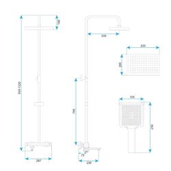 Náhled obrázku:  Sprchový set Rea Arlo černá mat