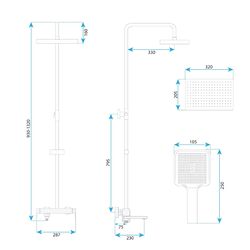 Náhled obrázku:  Sprchový set Rea Arlo kartáčované zlato