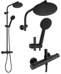 REA BLISS Sprchový sloup s termostatickou baterií 150mm matná černá