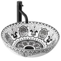 Rea Etno Umyvadlo na desku kulaté 40 cm