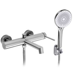 REA Foss Vanová baterie se sprchou, rozteč 150mm kartáčovaný nikl