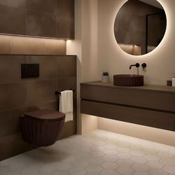 Náhled obrázku:  REA kulaté umyvadlo na desku 38 cm DUO Espresso Matt