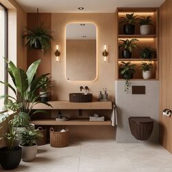 Náhled obrázku:  REA kulaté umyvadlo na desku 38 cm DUO Espresso Matt