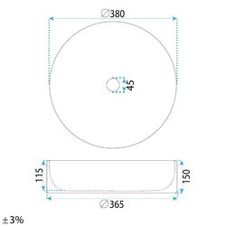 Náhled obrázku:  REA kulaté umyvadlo na desku 38 cm DUO Espresso Matt